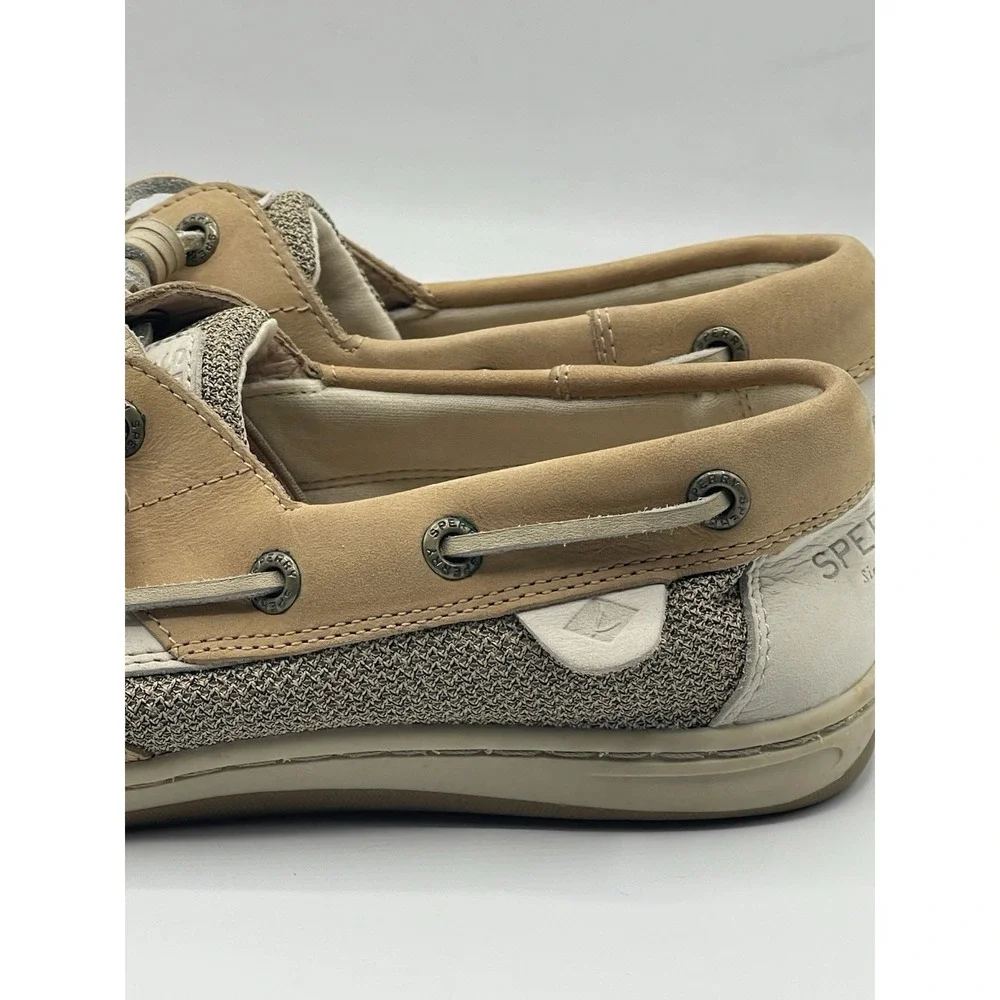 Sperry Top Sider Shoes Women's 8 Songfish Boat Deck Leather STS95588 Beige
